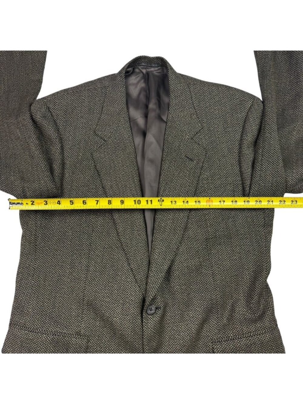 Corneliani Men's 100% Wool Tweed 2-Button Blazer Gray Herringbone • Italy • 42R - Picture 8 of 13